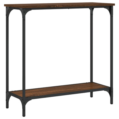 Brown Oak Console Table - 75x30.5x75 cm Engineered Wood