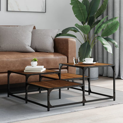 Coffee Table Brown Oak 87.5x87.5x40 cm Engineered Wood