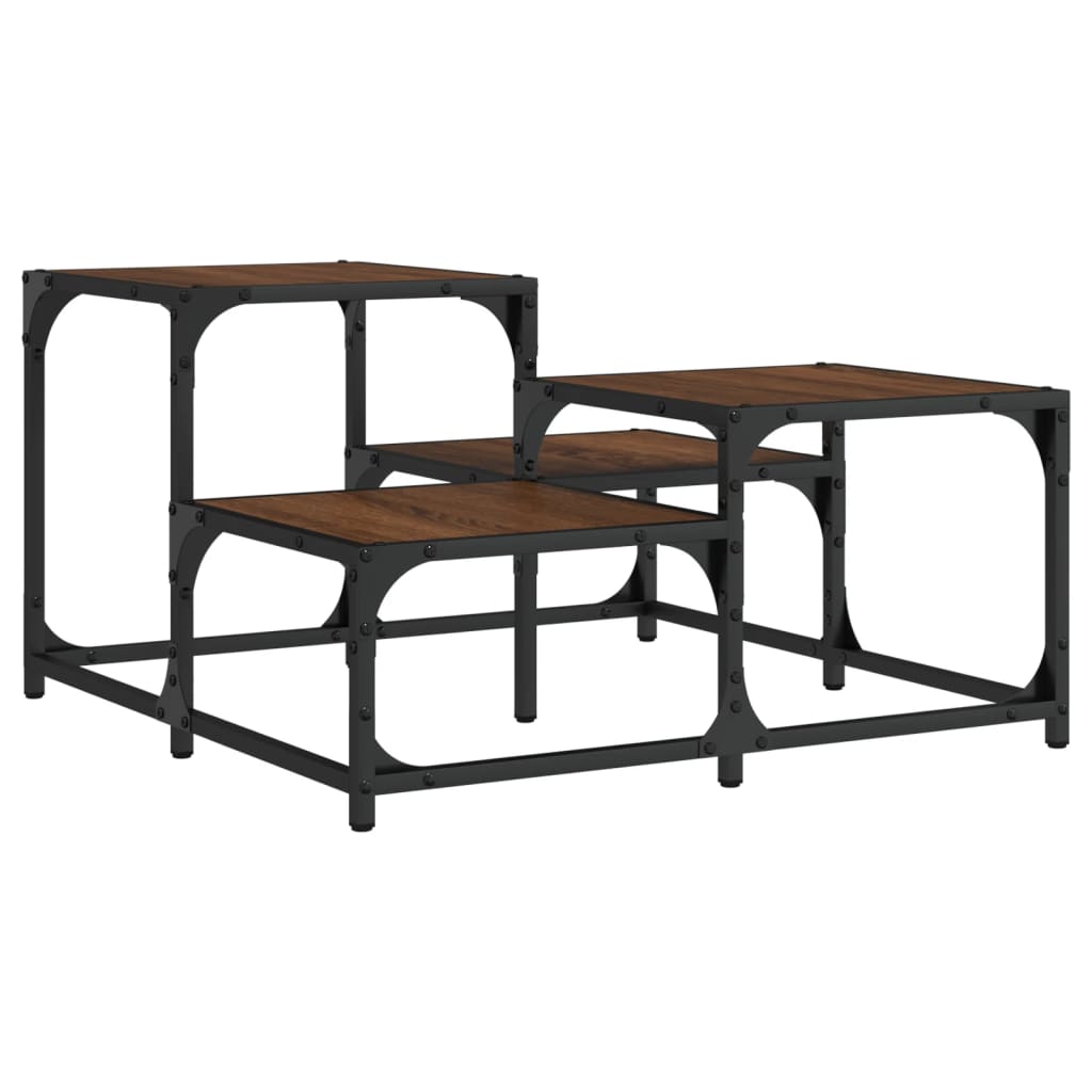 Coffee Table Brown Oak 68x68x40 cm Engineered Wood