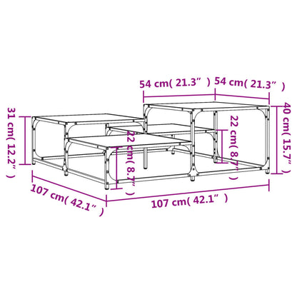 Coffee Table Grey Sonoma 107x107x40 cm Engineered Wood