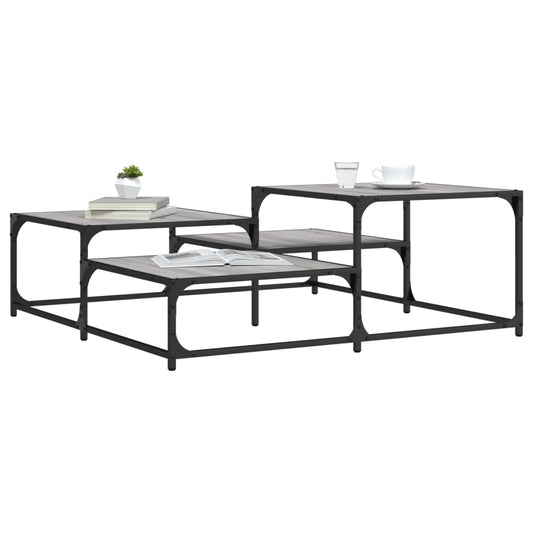Coffee Table Grey Sonoma 107x107x40 cm Engineered Wood