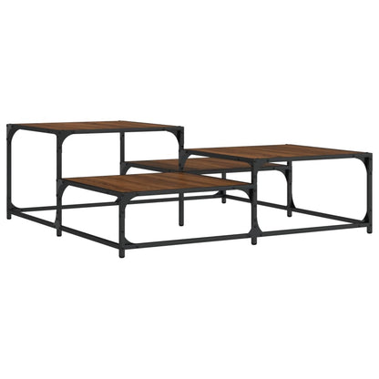Coffee Table Brown Oak 107x107x40 cm Engineered Wood