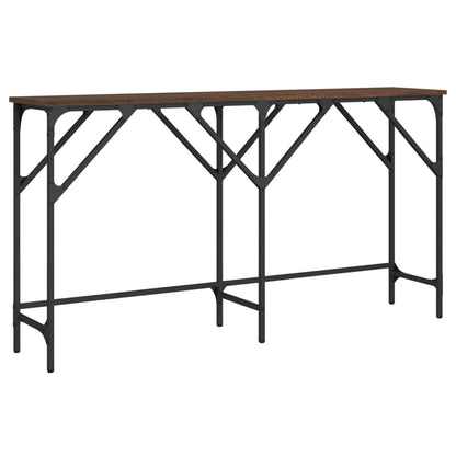 Brown Oak Console Table 140x29x75 cm - Engineered Wood Design