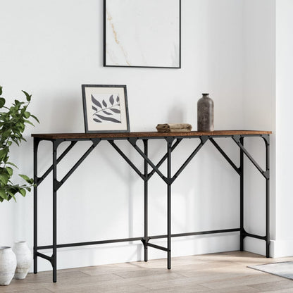 Brown Oak Console Table 140x29x75 cm - Engineered Wood Design