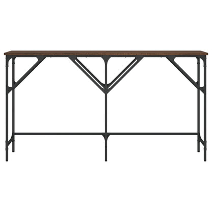 Brown Oak Console Table 140x29x75 cm - Engineered Wood Design
