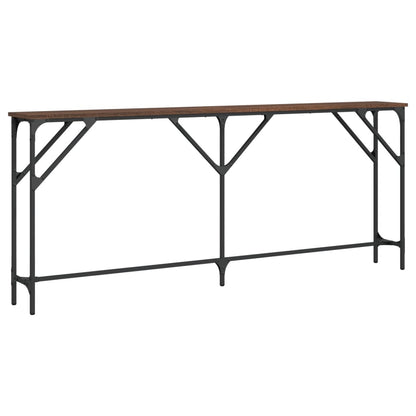 Brown Oak Console Table 180x23x75 cm | Engineered Wood