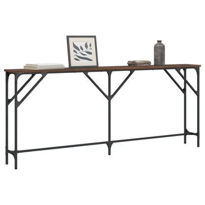 Brown Oak Console Table 180x23x75 cm | Engineered Wood