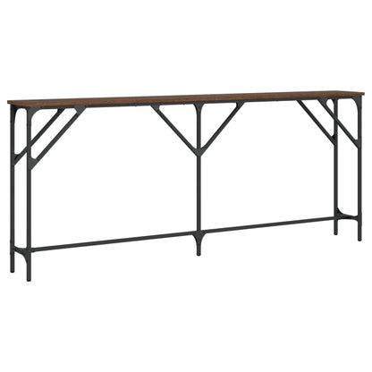Brown Oak Console Table 180x23x75 cm | Engineered Wood