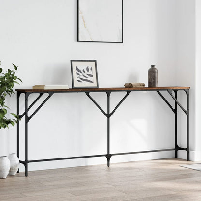 Brown Oak Console Table 180x23x75 cm | Engineered Wood