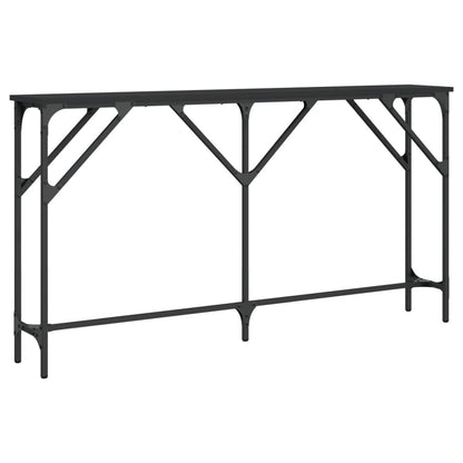 Sleek Black Console Table 140x23x75 cm - Engineered Wood Design