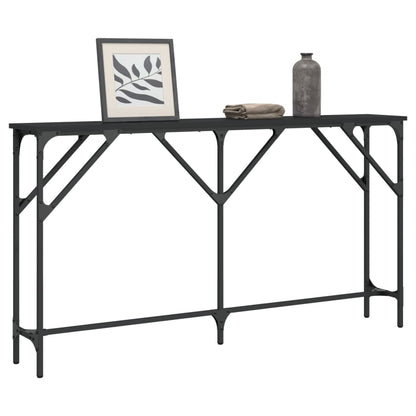 Sleek Black Console Table 140x23x75 cm - Engineered Wood Design