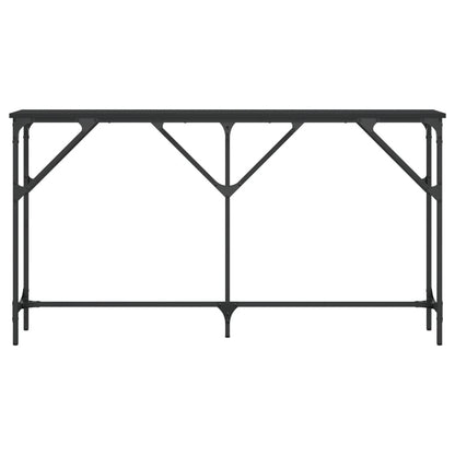 Sleek Black Console Table 140x23x75 cm - Engineered Wood Design