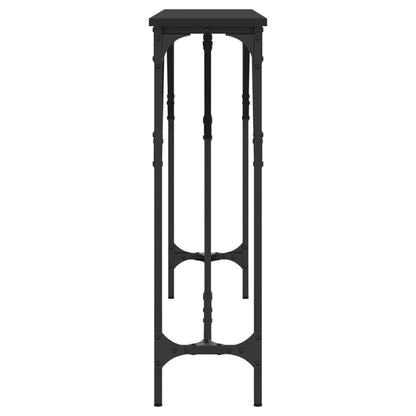 Sleek Black Console Table 140x23x75 cm - Engineered Wood Design
