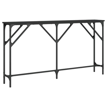 Sleek Black Console Table 140x23x75 cm - Engineered Wood Design