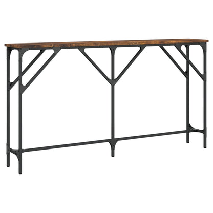 Smoked Oak Console Table 140cm - Engineered Wood Elegance