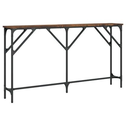 Smoked Oak Console Table 140cm - Engineered Wood Elegance