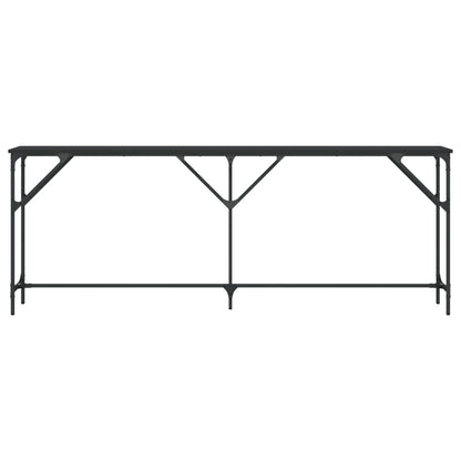 Sleek Black Console Table 200x29x75 cm - Engineered Wood Design