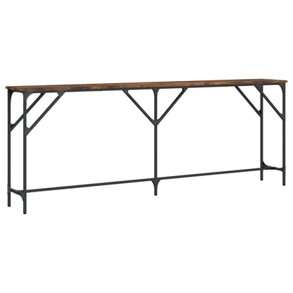 Smoked Oak Console Table | 200x29x75 cm | Engineered Wood