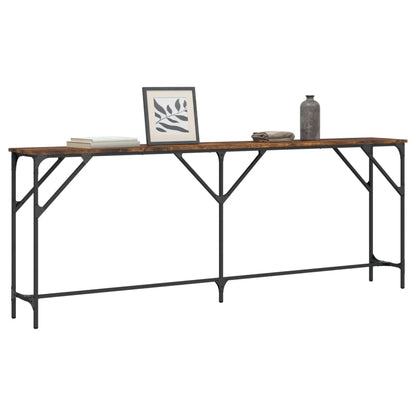 Smoked Oak Console Table | 200x29x75 cm | Engineered Wood
