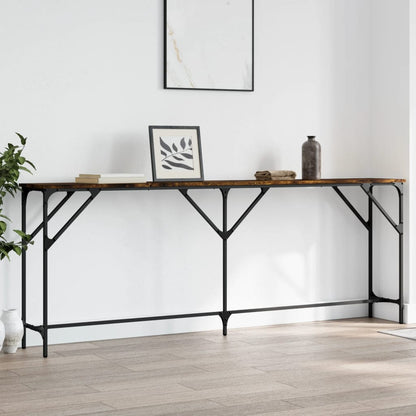 Smoked Oak Console Table | 200x29x75 cm | Engineered Wood