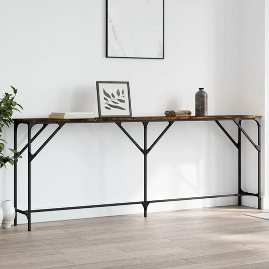 Smoked Oak Console Table | 200x29x75 cm | Engineered Wood