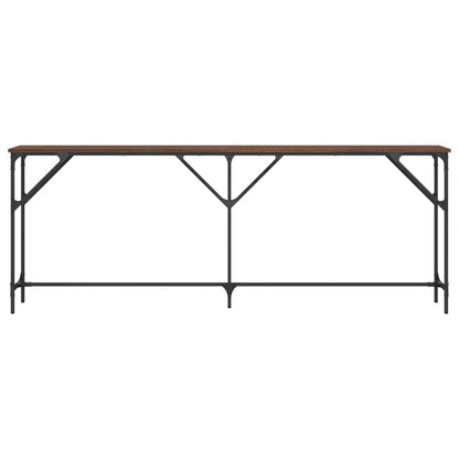 Brown Oak Console Table - 200x29x75 cm, Engineered Wood