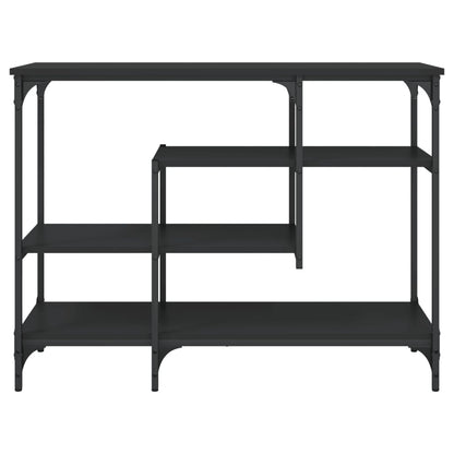 Black Console Table with Shelves - 100x35x75 cm, Elegant Design