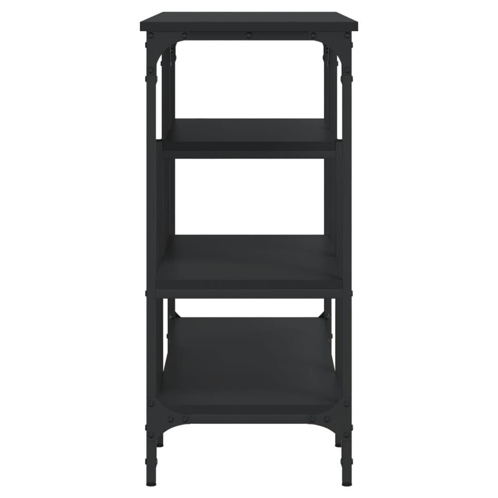 Black Console Table with Shelves - 100x35x75 cm, Elegant Design