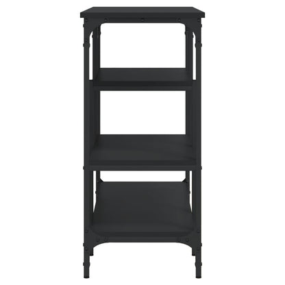 Black Console Table with Shelves - 100x35x75 cm, Elegant Design
