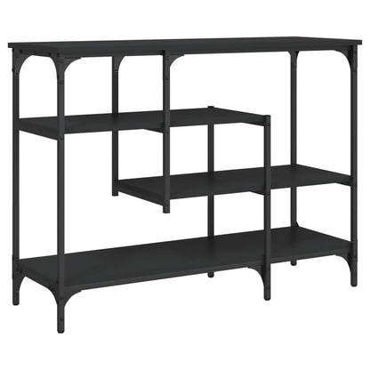 Black Console Table with Shelves - 100x35x75 cm, Elegant Design