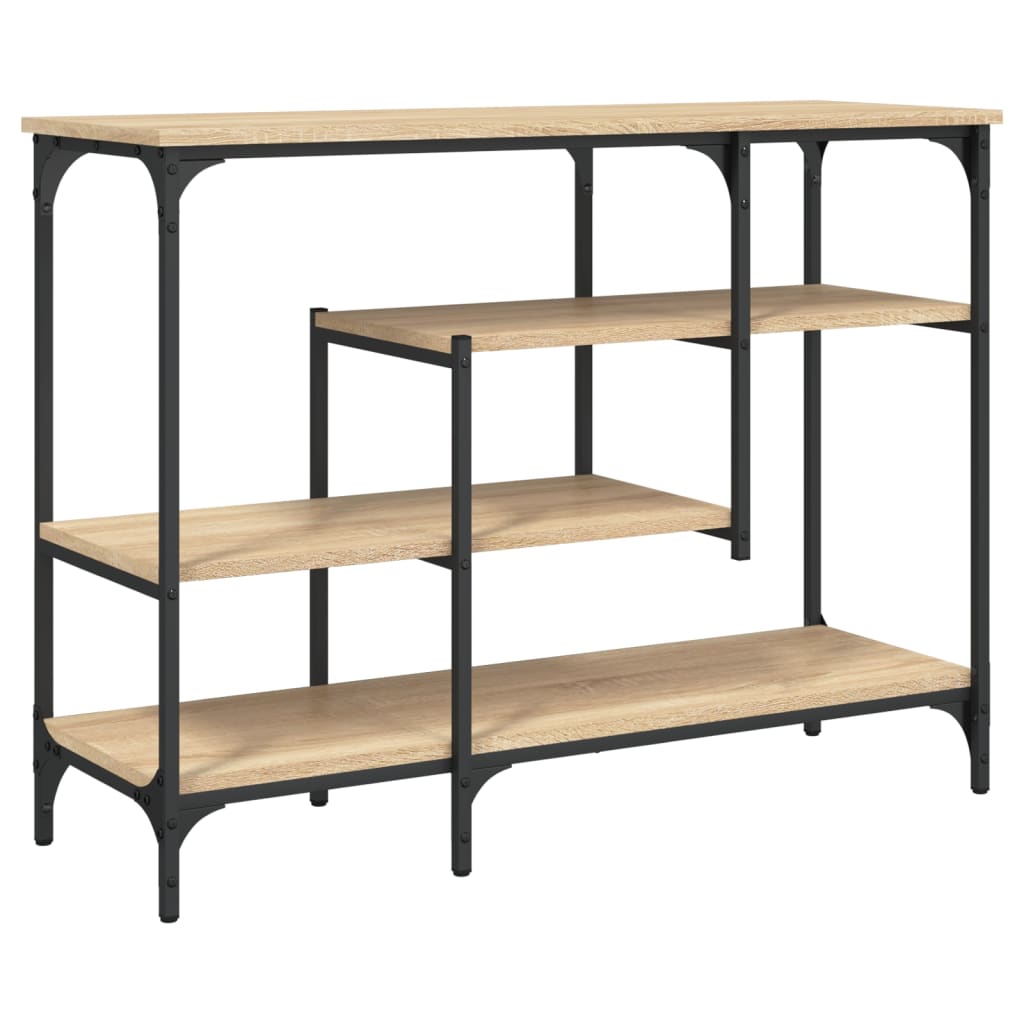 Sonoma Oak Console Table with Shelves, 100x35x75 cm