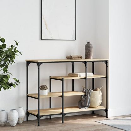 Sonoma Oak Console Table with Shelves, 100x35x75 cm