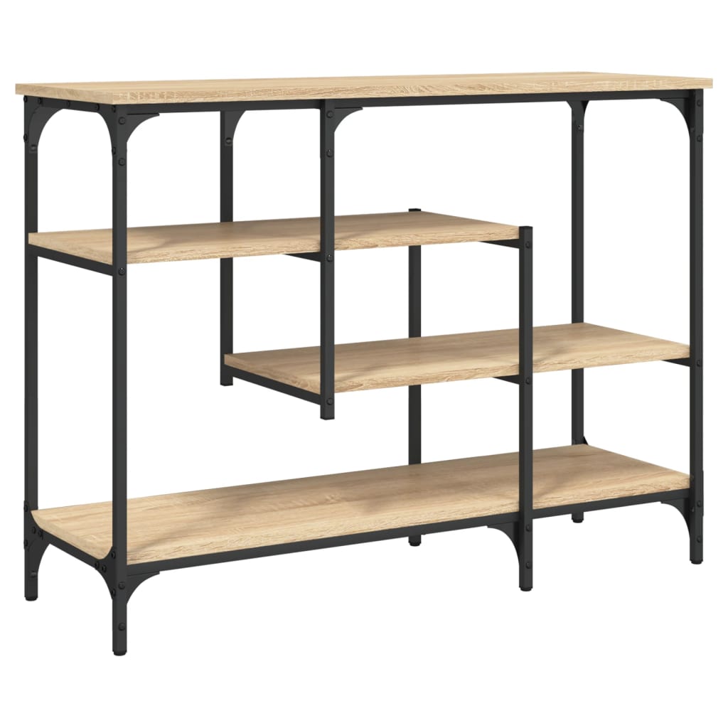 Sonoma Oak Console Table with Shelves, 100x35x75 cm