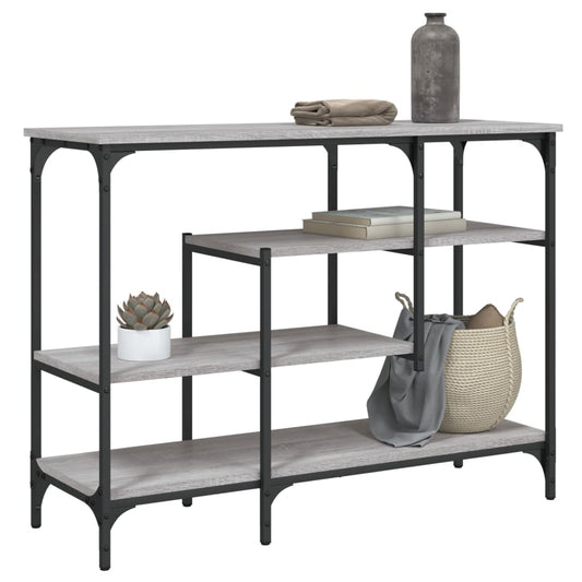 Grey Sonoma Console Table with Shelves 100x35x75 cm