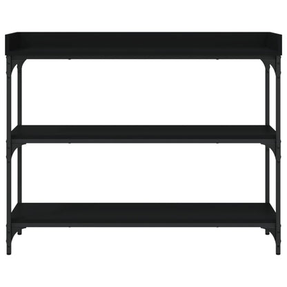 Sleek Black Console Table with Shelves - 100x30x80 cm, Modern Design