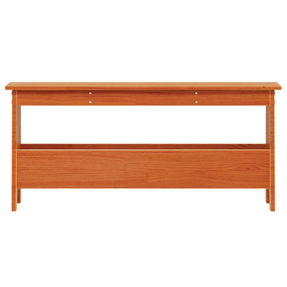 Solid Wood Pine Hall Bench, Wax Brown, 100x28x45 cm