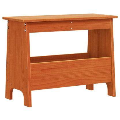 Solid Wood Pine Hall Bench 60x28x45 cm - Wax Brown Finish