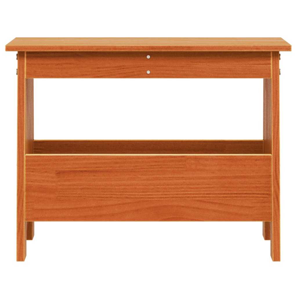 Solid Wood Pine Hall Bench 60x28x45 cm - Wax Brown Finish