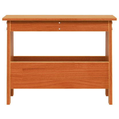 Solid Wood Pine Hall Bench 60x28x45 cm - Wax Brown Finish