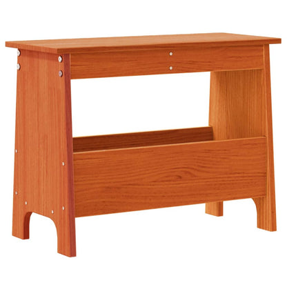 Solid Wood Pine Hall Bench 60x28x45 cm - Wax Brown Finish