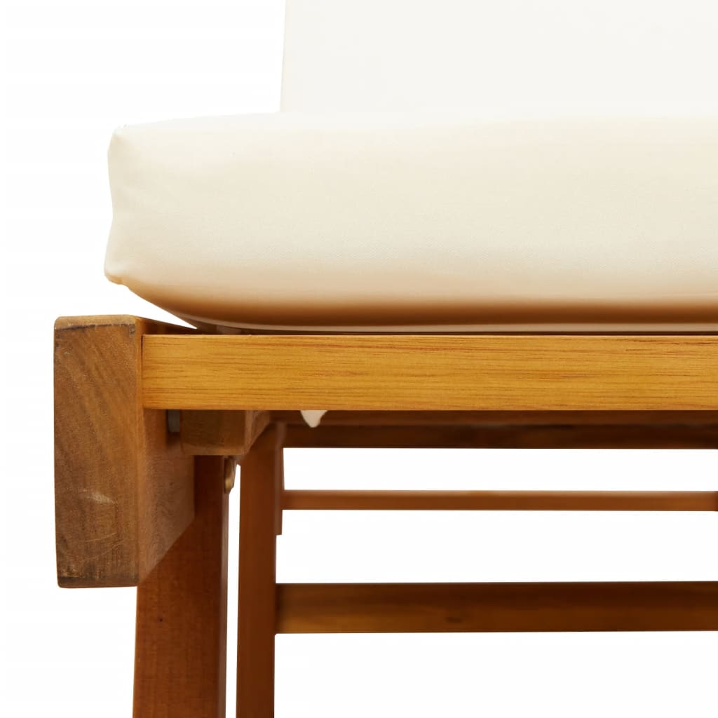 Solid Acacia Sun Loungers Set - 2pcs with Cushions, 200x68x83 cm
