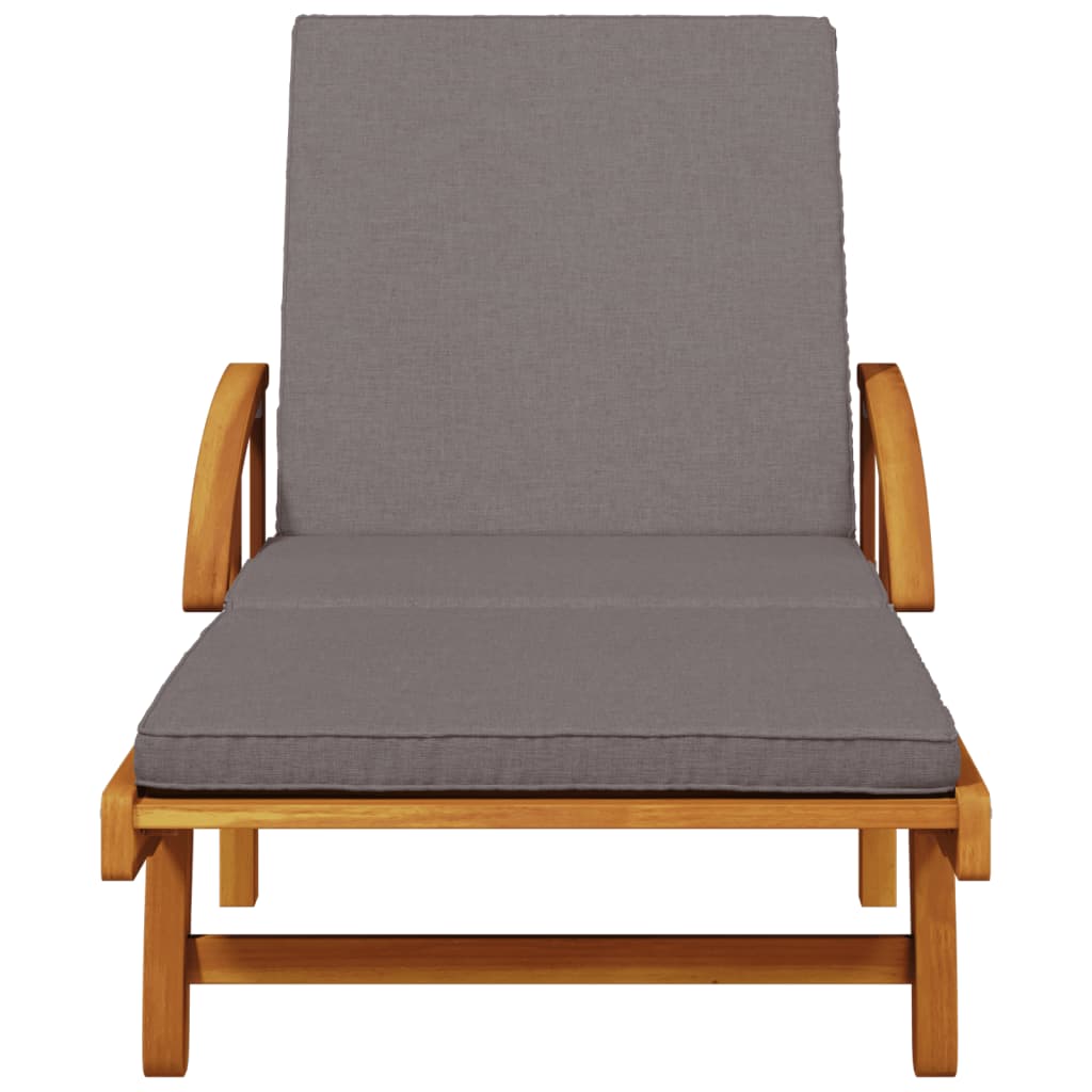 Solid Acacia Sun Loungers 2 Pcs with Cushions 200x68x83 cm