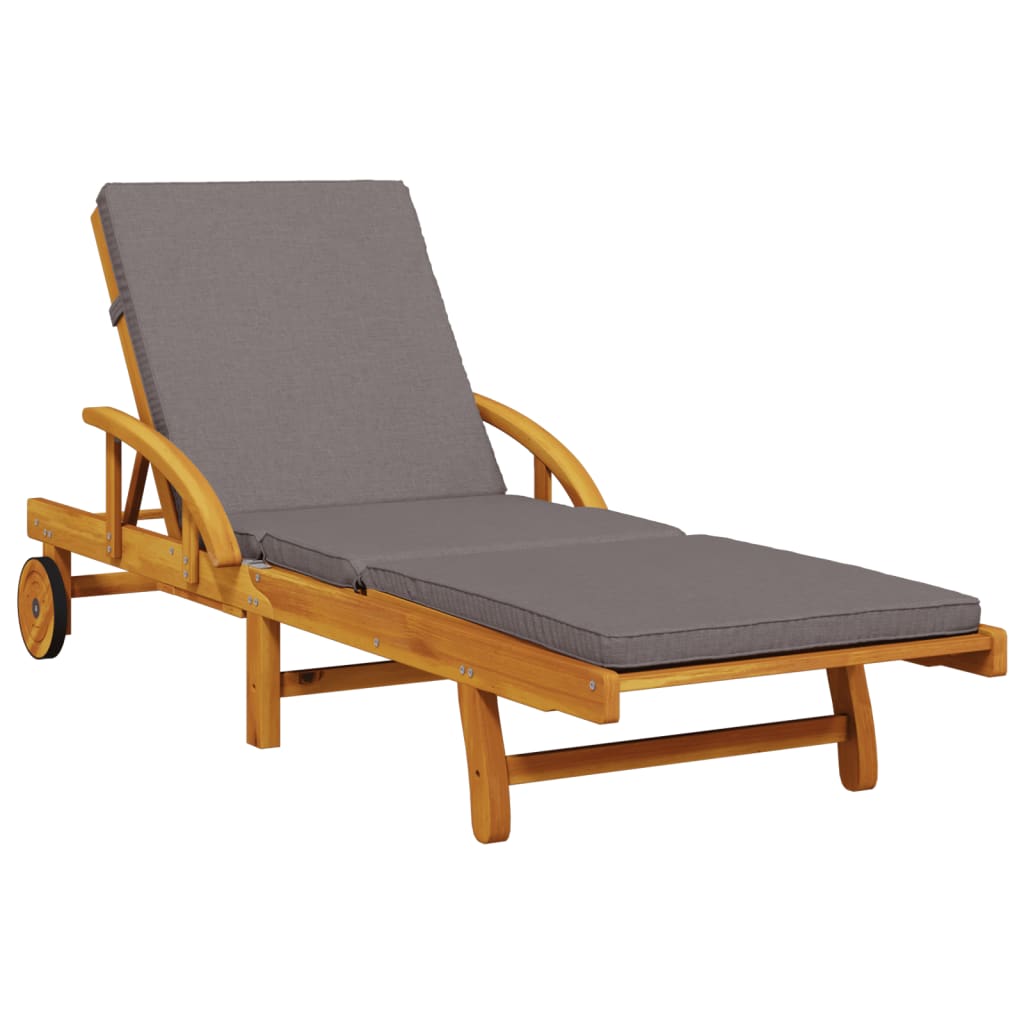 Solid Acacia Sun Loungers 2 Pcs with Cushions 200x68x83 cm