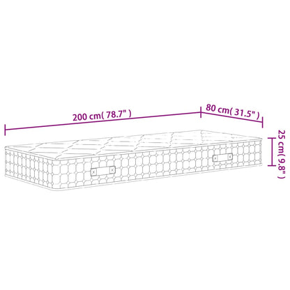Pocket Spring Mattress Medium Firm 80x200 cm