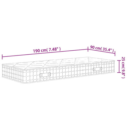 Pocket Spring Mattress Medium Firm 90x190 cm Single Size