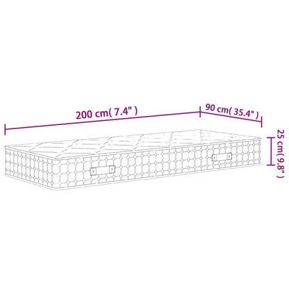 Pocket Spring Mattress Medium Firm 90x200 cm