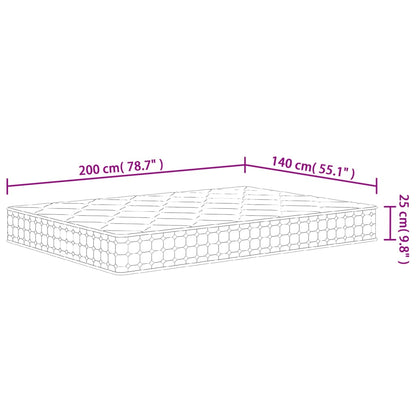Pocket Spring Mattress Medium Firm 140x200 cm