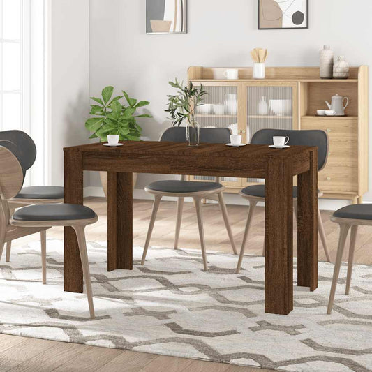 Elegant Brown Oak Dining Table 120x60x76 cm - Engineered Wood