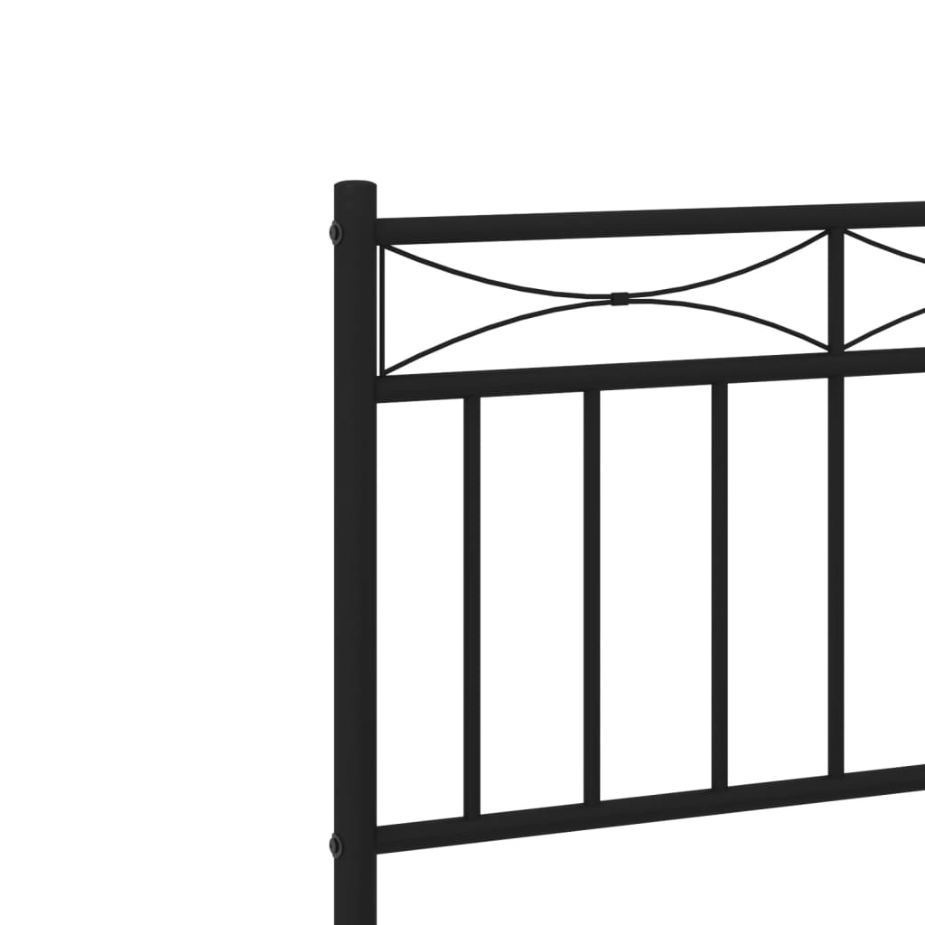 Black Metal Bed Frame with Footboard - 75x190cm | No Mattress
