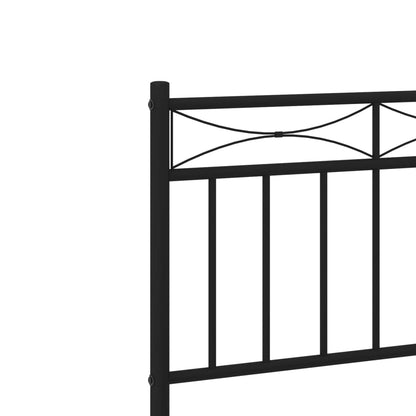 Black Metal Bed Frame with Footboard - 75x190cm | No Mattress
